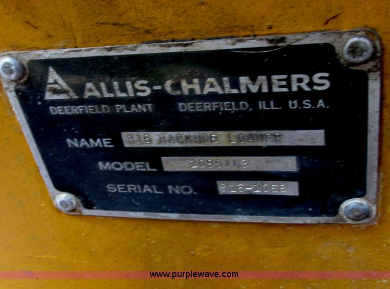 image for item I2505 1970 Allis Chalmers 816 backhoe