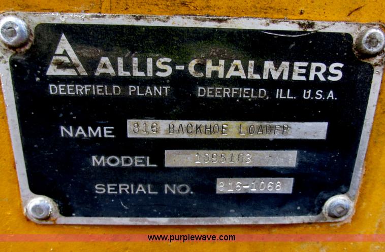 image for item I2505 1970 Allis Chalmers 816 backhoe