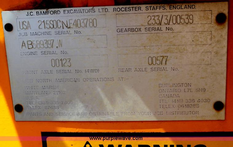 image for item I7318 1992 JCB 215S backhoe