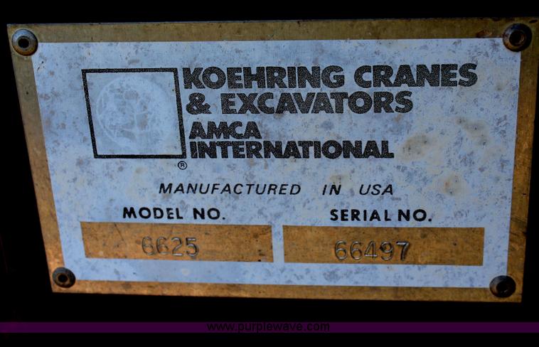 image for item J1188 1986 Koehring 6625 excavator