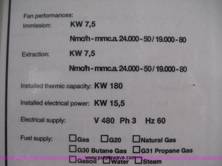 image for item AX9968 2002 Blowtherm Ultra XL 37092 paint booth