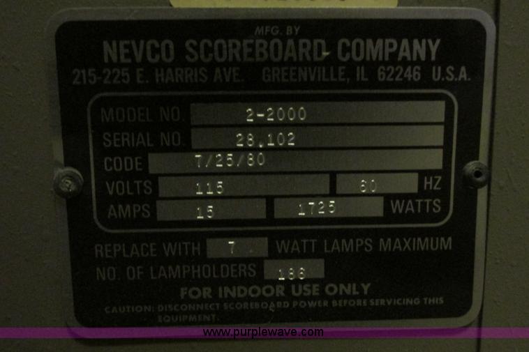 image for item AZ9638 Nevco 2-2000 scoreboard
