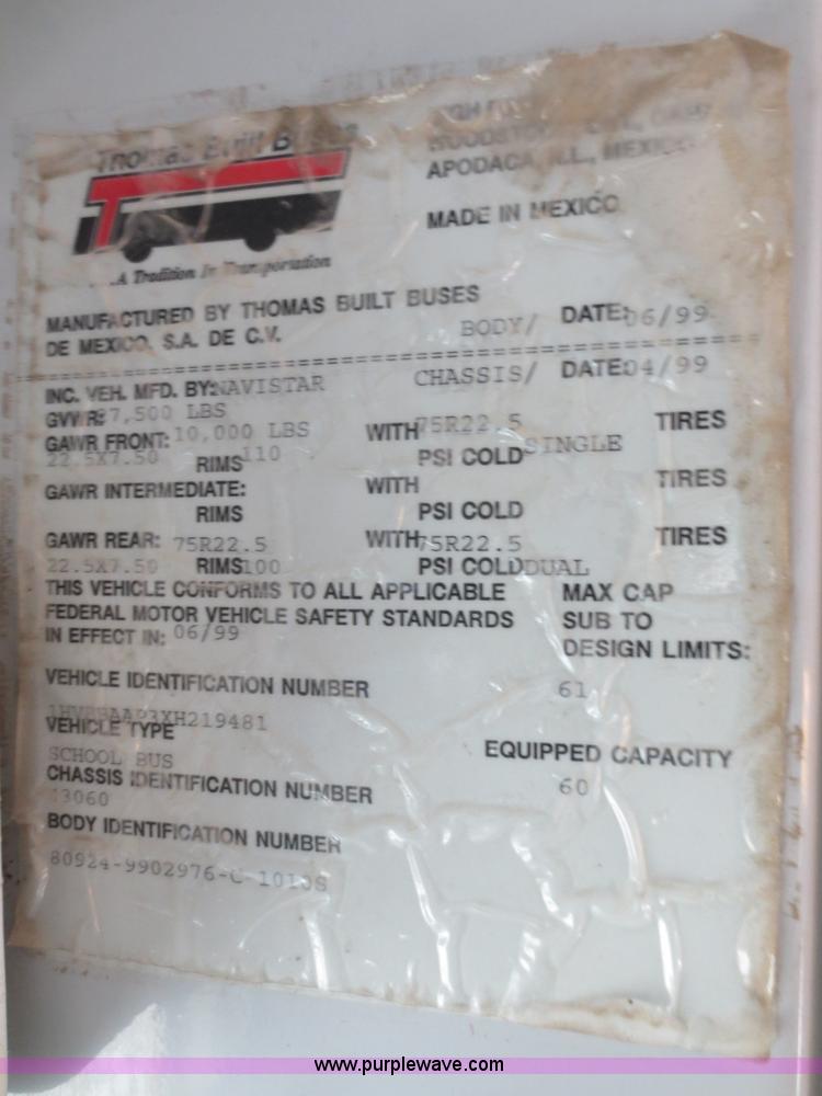 image for item D2094 1999 International 3800 school bus