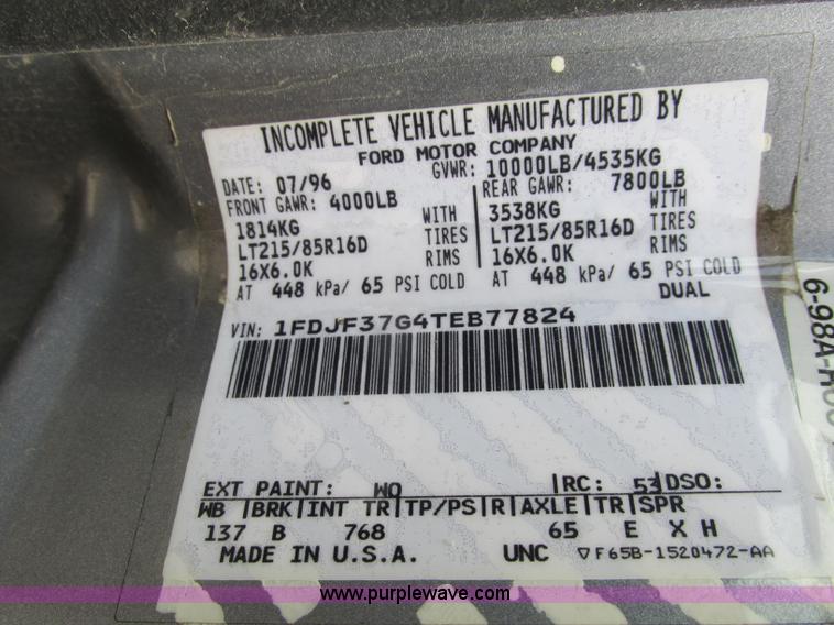 image for item F4895 1996 Ford F350 XL utility truck