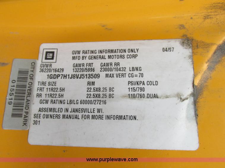 image for item F4898 1997 GMC C8500 dump truck