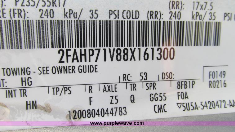 image for item G9263 2008 Ford Crown Victoria Police Interceptor