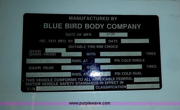 image for item I3559 1998 Chevrolet G3500 school bus