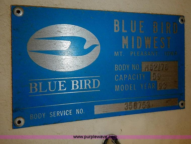 image for item I3561 1993 Chevrolet Blue Bird school bus