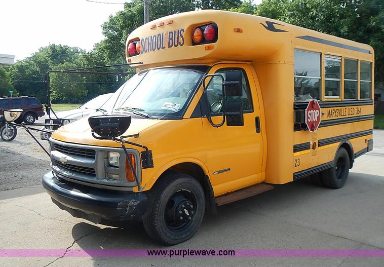 image for item I3564 1998 Chevrolet Express G3500 Cargo Blue Bird school bus
