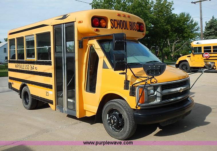 image for item I3564 1998 Chevrolet Express G3500 Cargo Blue Bird school bus
