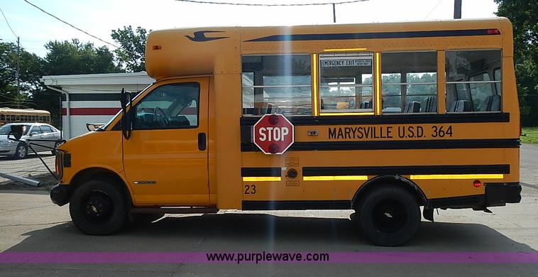 image for item I3564 1998 Chevrolet Express G3500 Cargo Blue Bird school bus