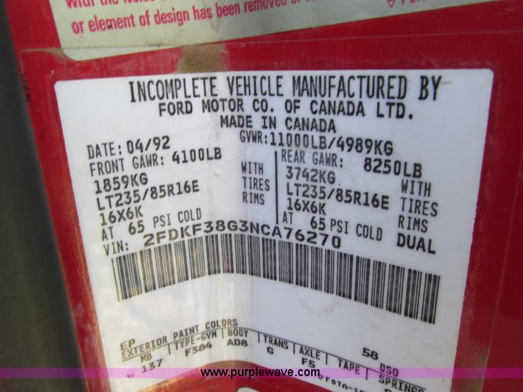 image for item I3883 1992 Ford F350 Custom dump bed truck