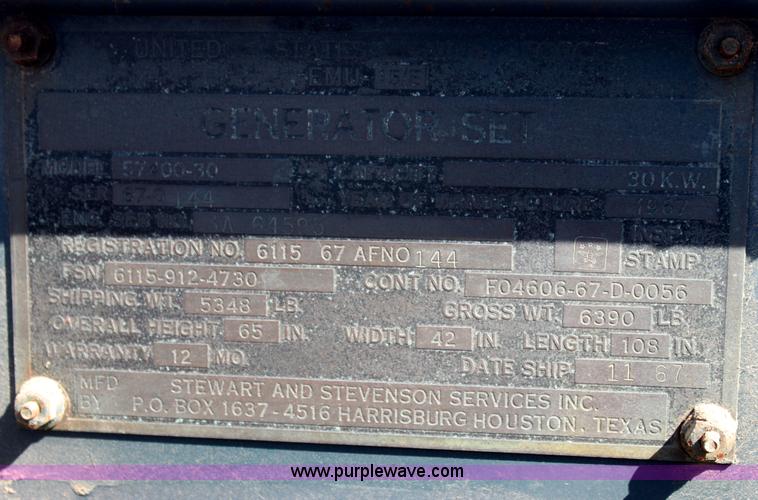 image for item I7294 1967 United States Air Force generator