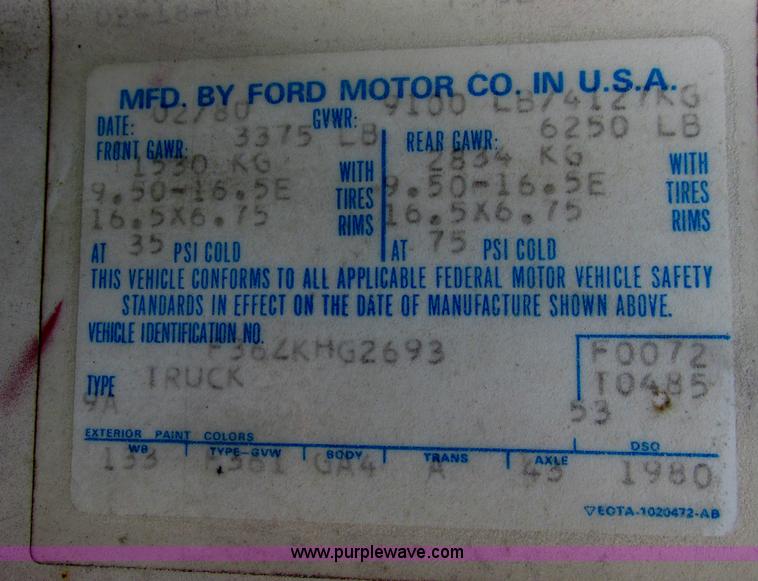 image for item I9545 1980 Ford F350 truck cab and chassis