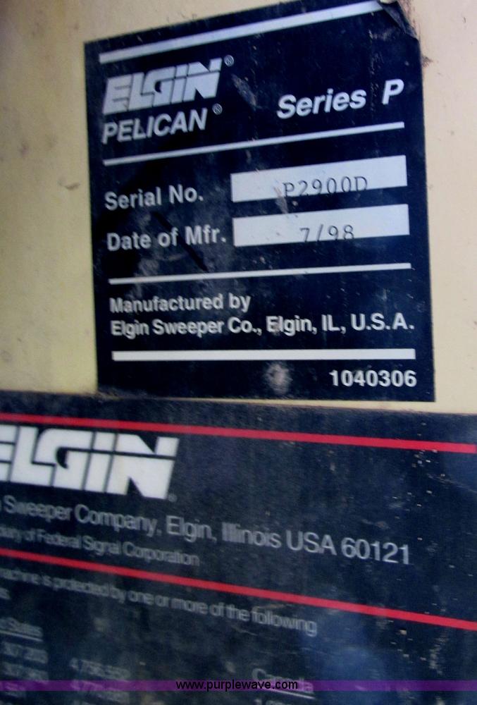 image for item J1070 1998 Elgin Pelican P series street sweeper