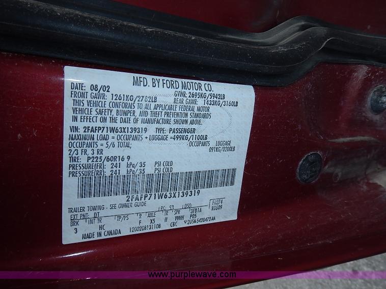 image for item J1195 2003 Ford Crown Victoria Police Interceptor