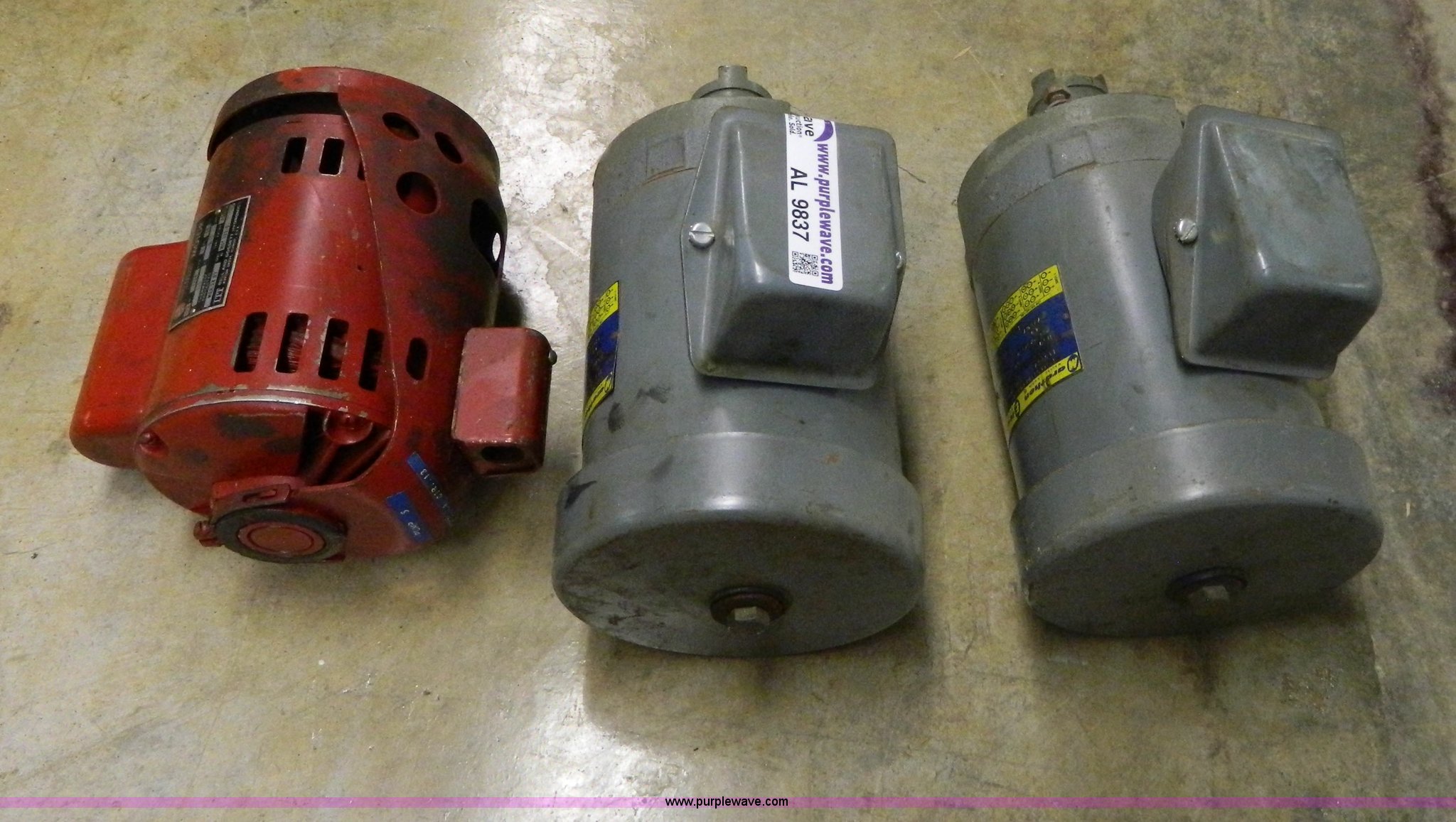 (3) electric motors in Salina, KS Item AL9837 sold Purple Wave