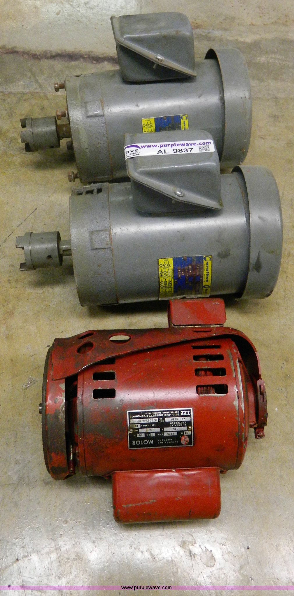 (3) electric motors in Salina, KS Item AL9837 sold Purple Wave