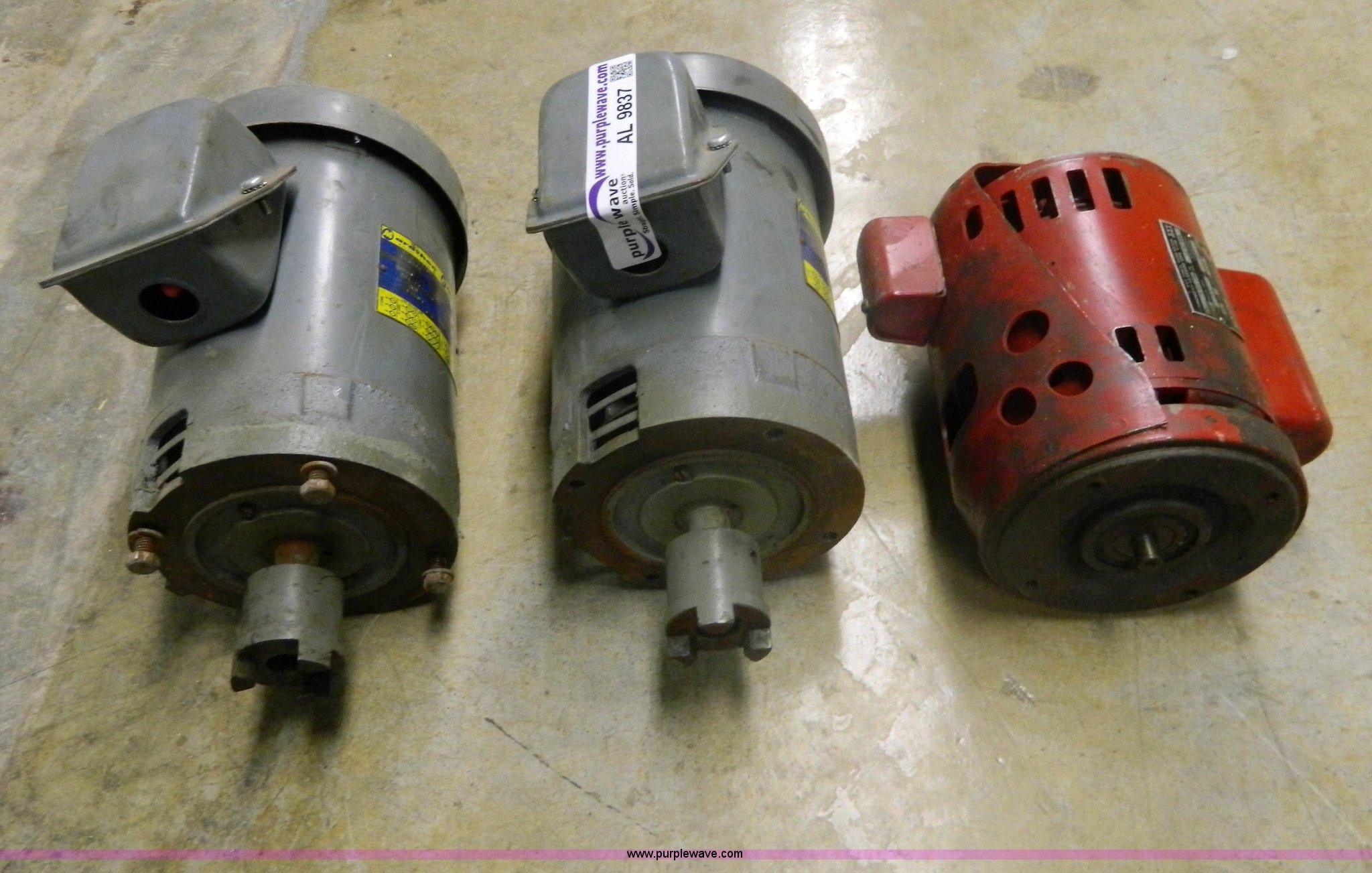 (3) electric motors in Salina, KS Item AL9837 sold Purple Wave