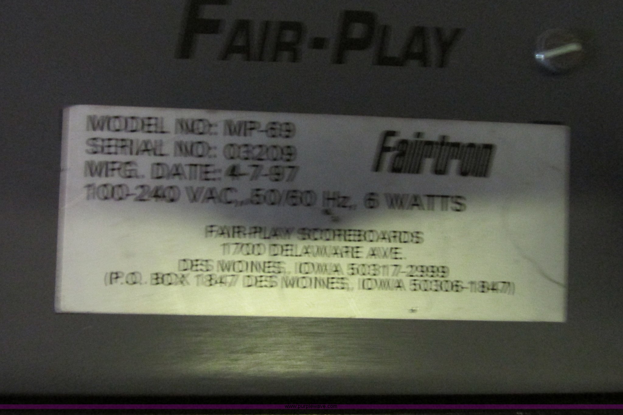 Nevco 2-2000 scoreboard in MCpherson, KS | Item AZ9638 sold | Purple Wave