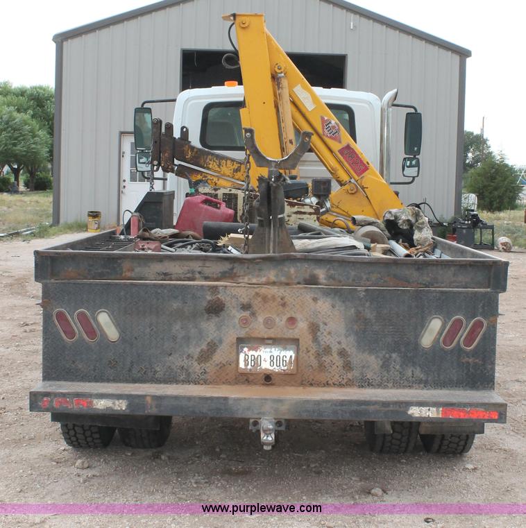 image for item C3934 2003 International DuraStar 4300 flatbed truck with crane