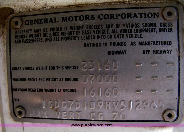 image for item H5344 1987 GMC Sierra 7000 dump bed truck