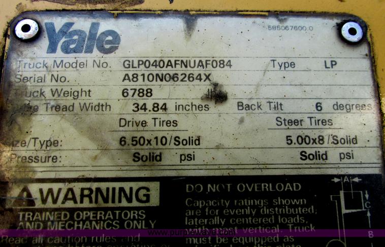 image for item I3492 Yale forklift