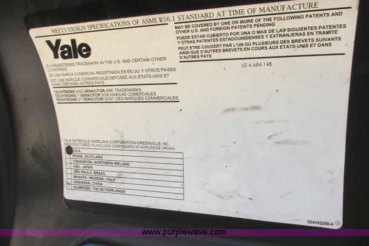 image for item I3493 Yale forklift