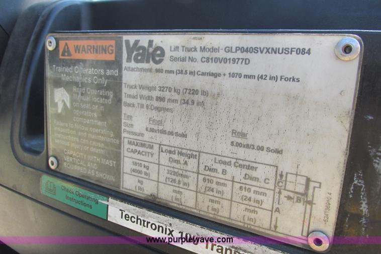 image for item I3493 Yale forklift