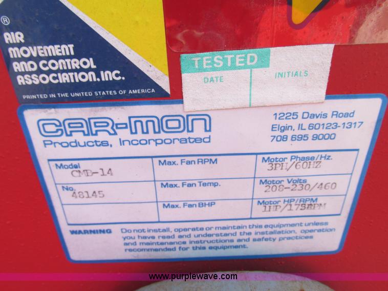 image for item I3879 Car-Mon CMB-14 shop exhaust system