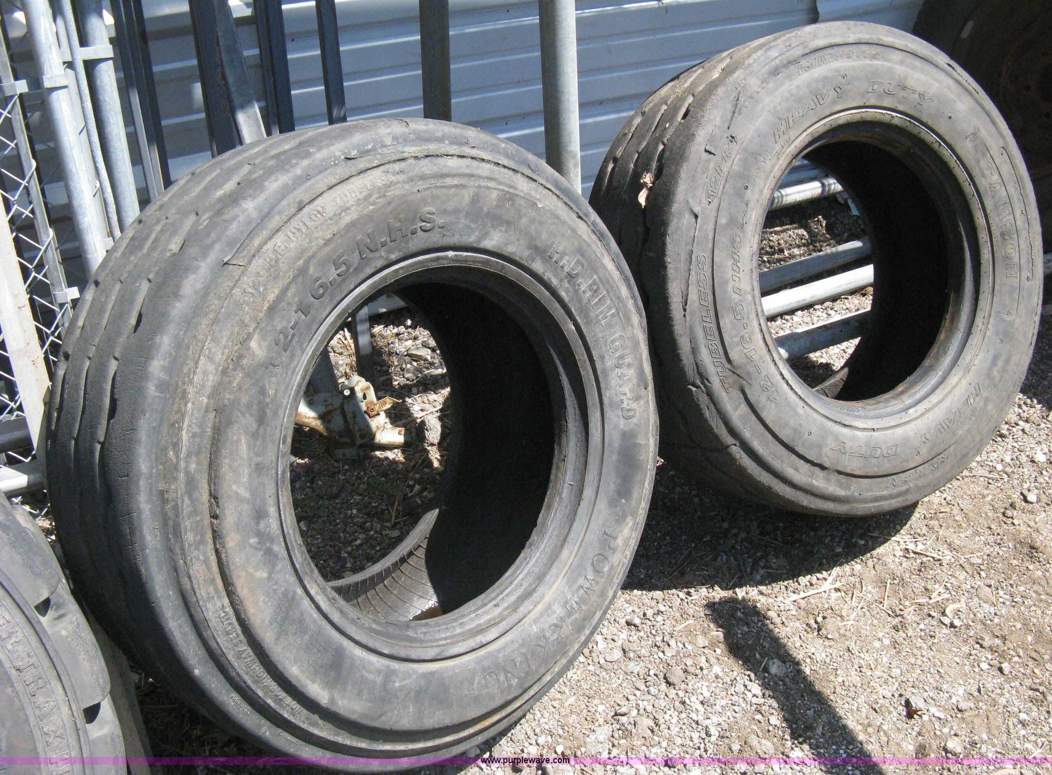 (3) skid steer tires in Wichita, KS Item H5345 sold Purple Wave