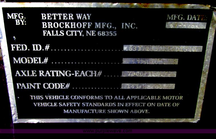 image for item F7457 1991 Boss 720GNS 20' gooseneck livestock trailer