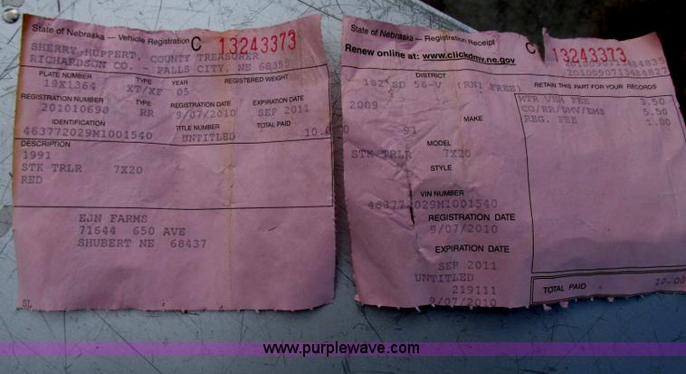 image for item F7457 1991 Boss 720GNS 20' gooseneck livestock trailer