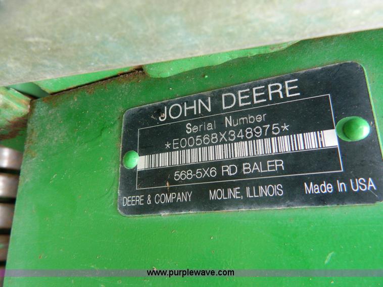 image for item H2449 2008 John Deere 568 mega wide round baler