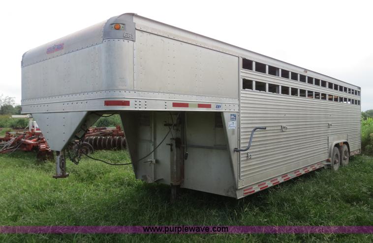 image for item F4957 2001 Eby Ruff Neck 26' aluminum gooseneck stock trailer
