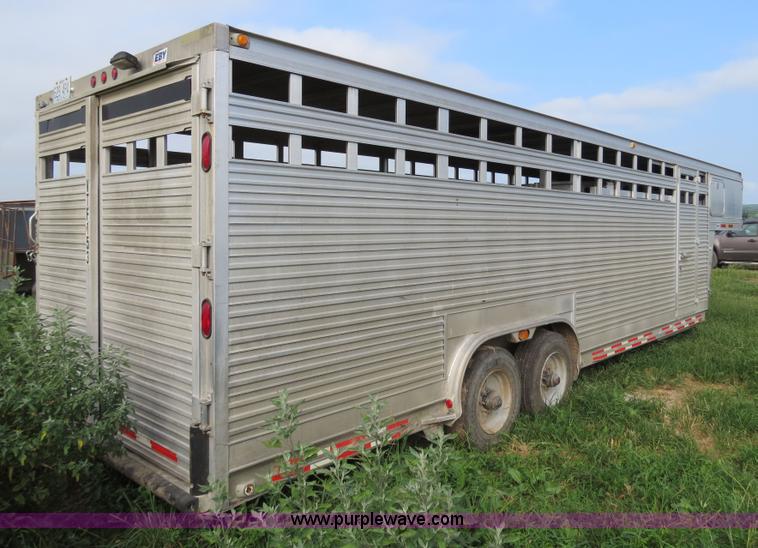 image for item F4957 2001 Eby Ruff Neck 26' aluminum gooseneck stock trailer