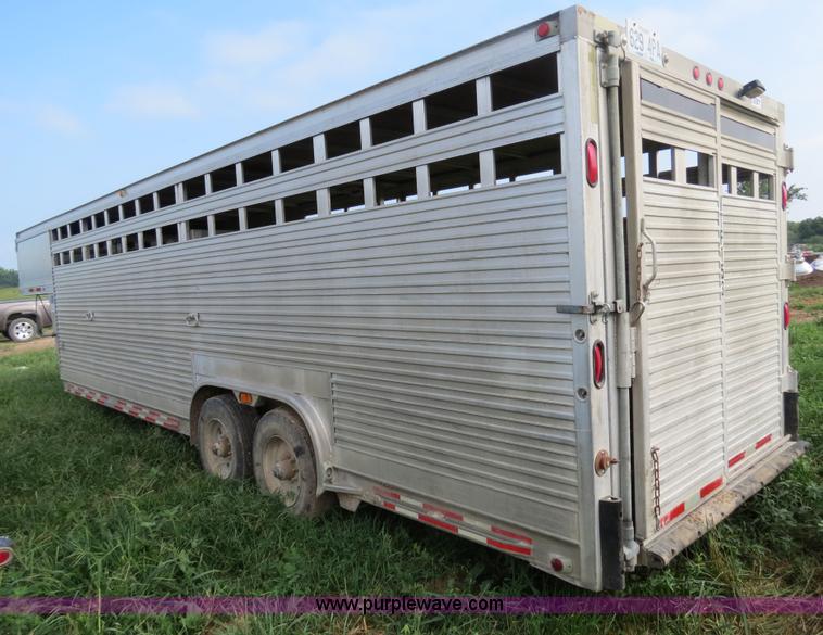 image for item F4957 2001 Eby Ruff Neck 26' aluminum gooseneck stock trailer