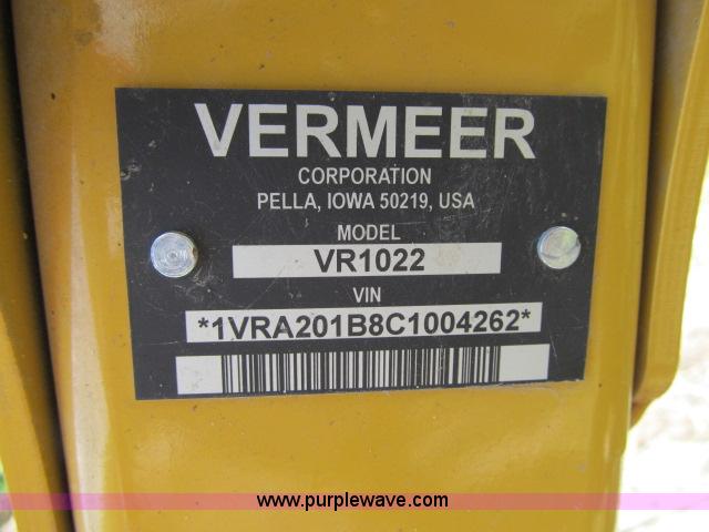 image for item F4962 2012 Vermeer VR1022 10 wheel hay rake