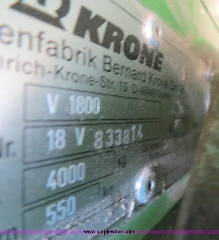image for item F4963 2012 Krone Fortima V1800MC round baler