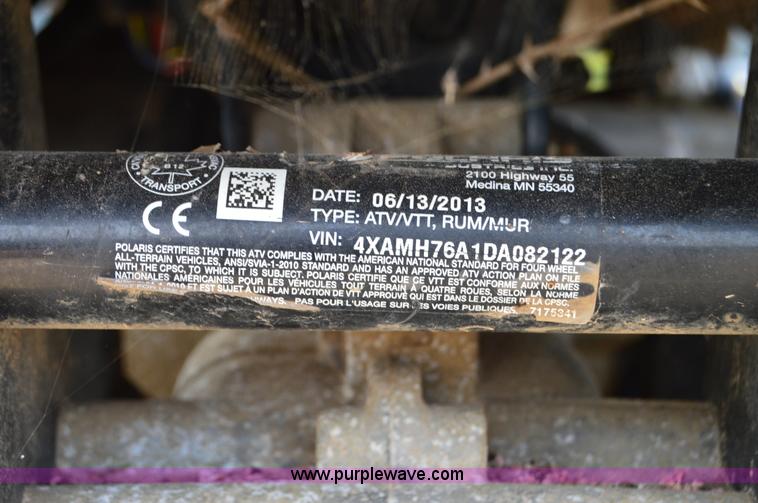 image for item H2919 2013 Polaris Sportsman 800 ATV