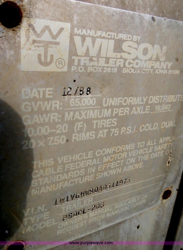 image for item I9533 1989 Wilson PSDCL-206 48' aluminum cattle pot trailer