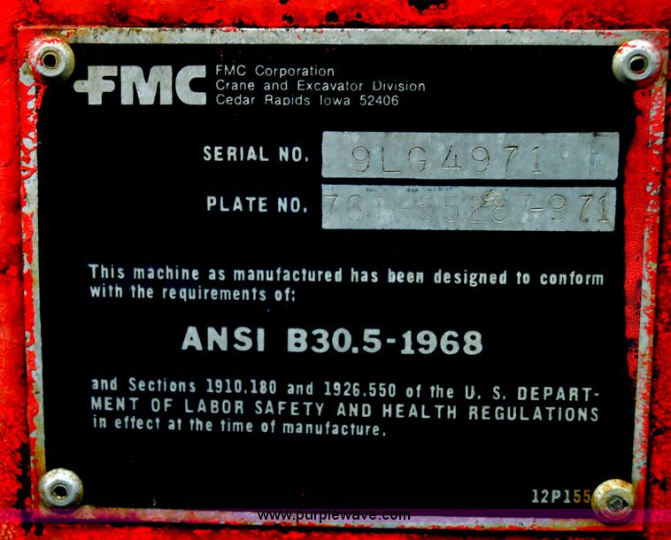 image for item AC9387 1977 Link-Belt 108B crane