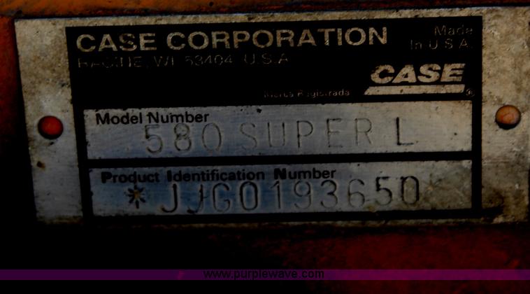image for item J1202 1996 Case 580 Super L backhoe