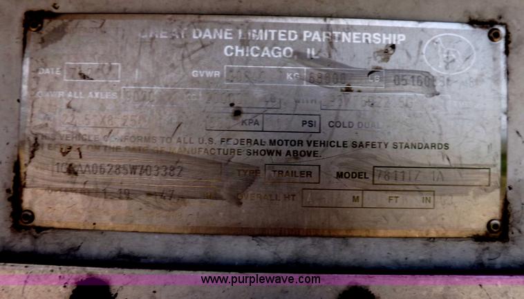 image for item H9232 2005 Great Dane refrigerated trailer