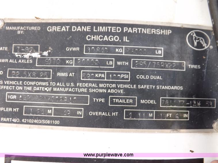 image for item H9234 2000 Great Dane refrigerated trailer