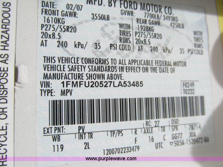 image for item H8885 2007 Ford Expedition Limited SUV