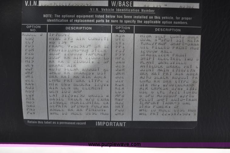 image for item F2050 1999 GMC T7500 Elgin street sweeper