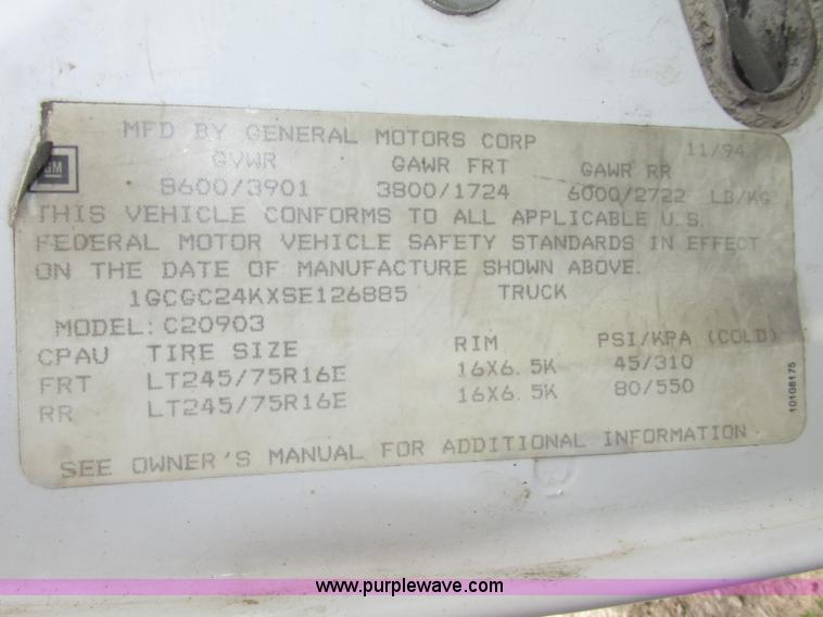 image for item F7449 1995 Chevrolet 2500 utility truck