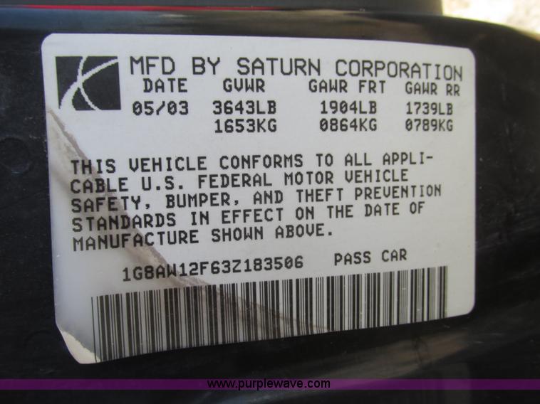 image for item F7461 2003 Saturn ION Quad Coupe 3