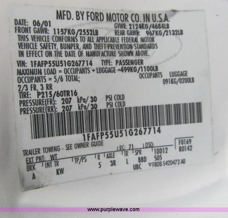 image for item F8808 2001 Ford Taurus SES